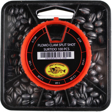 Plomo Baitsfishing - Caja Clam Split Shot - 100pcs