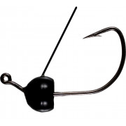Tungsten Baitsfishing - Pure Wacky Head Jig - 3/16 oz - 6 - Black - 2pcs